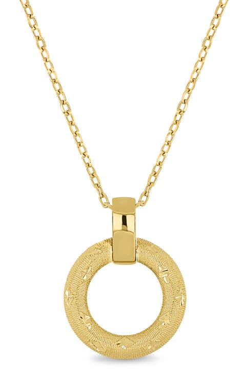 14k Gold Circle Pendant Necklace