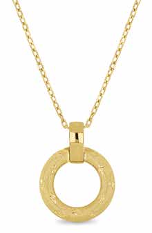 14k Gold Circle Pendant Necklace