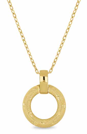 14k Gold Circle Pendant Necklace