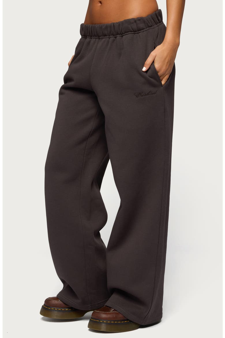 Basic Low Rise Wide Leg Sweatpants, Alternate, color, DARK-GRAY