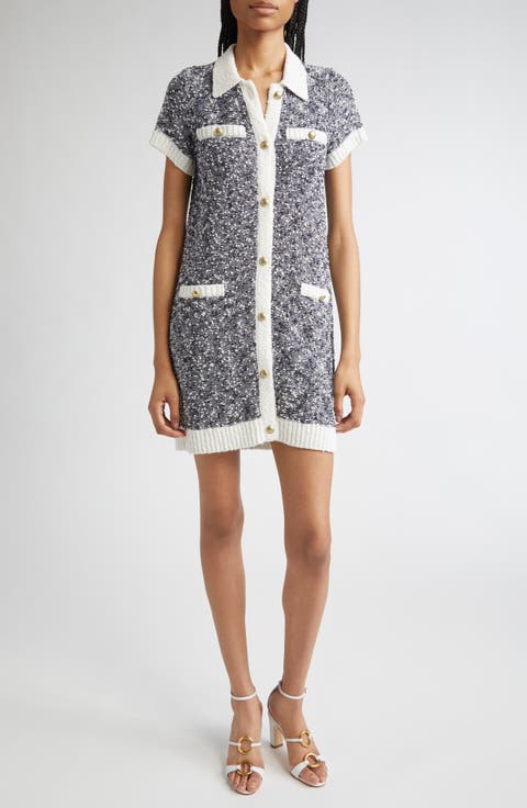 Adelaide Contrast Detail Boucle Dress