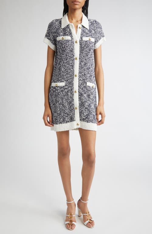 Cinq à Sept Adelaide Contrast Detail Boucle Dress in Navy/Ivory  product