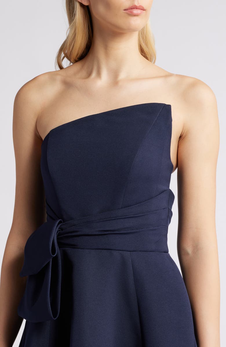 Amsale Bow Detail Strapless Ballgown, Alternate, color, 