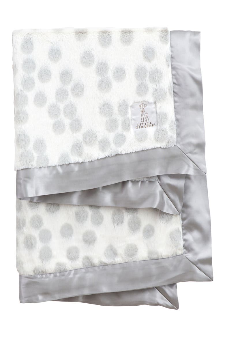 Confetti Satin Trim Blanket, Main, color, SILVER