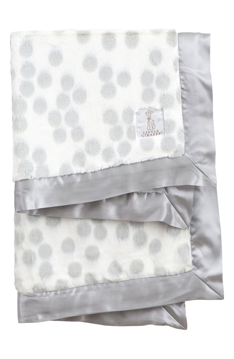 Little Giraffe Confetti Satin Trim Blanket, Main, color, 