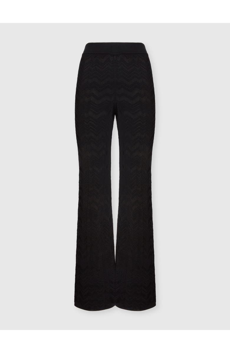 Missoni Straight Long Pants In Chevron Pattern, Main, color, Black