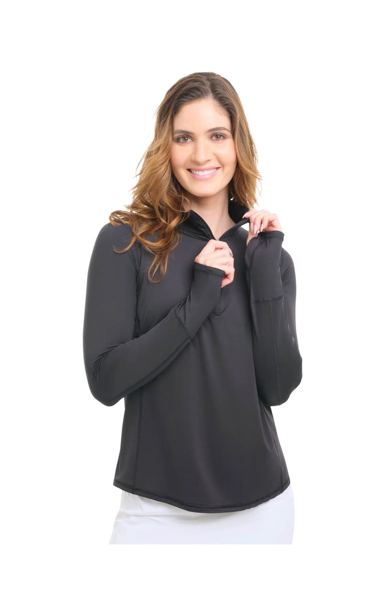 BloqUV Women's Mock Zip Top Relaxed, Main, color, Black