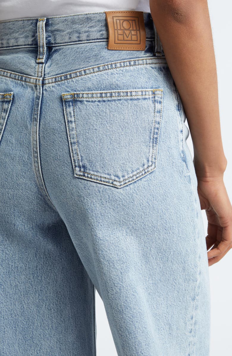 TOTEME Wide Leg Organic Cotton Jeans, Alternate, color, Cool Blue