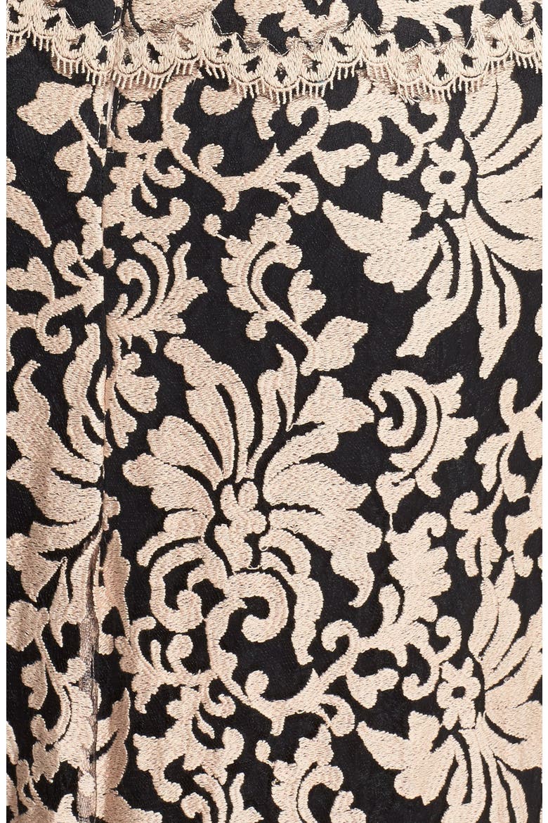 Embroidered Lace Gown, Alternate, color, GINSENG/ BLACK