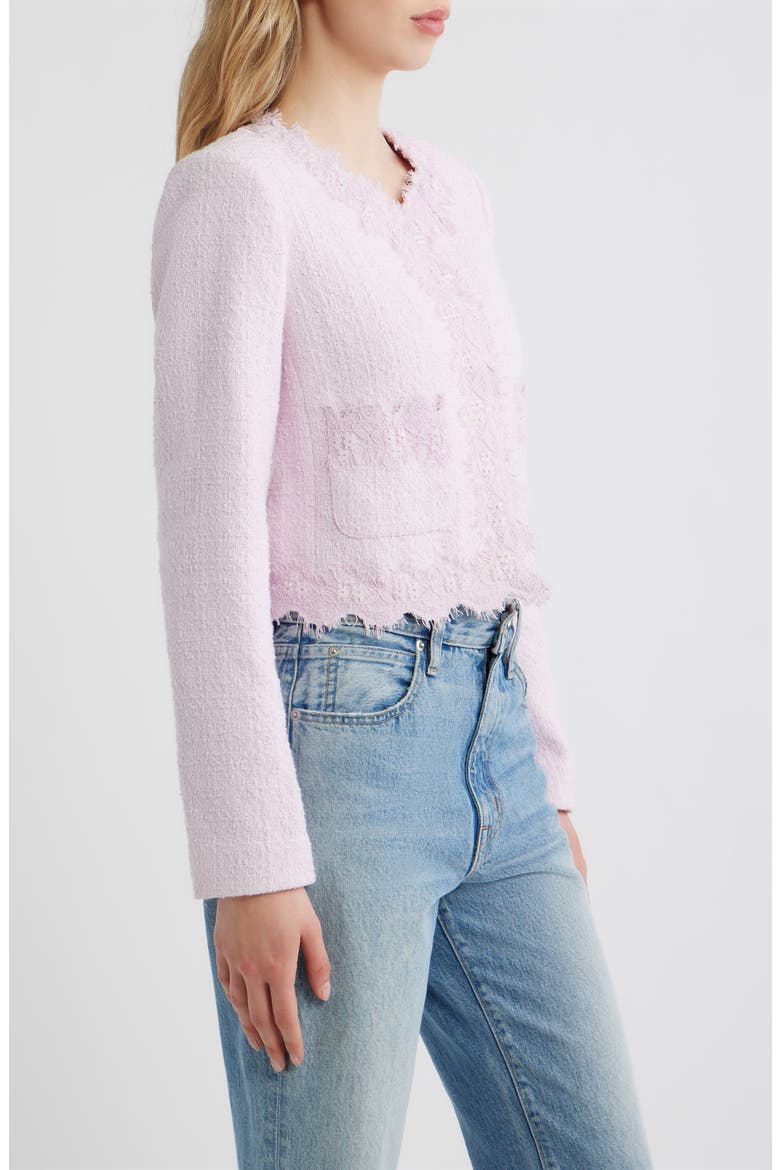 Erina Lace Trim Tweed Jacket, Alternate, color, PARASOL BLUSH
