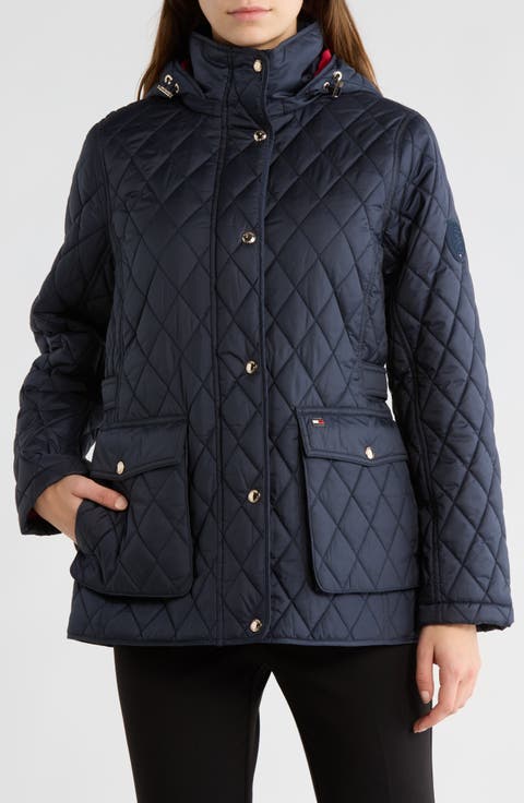 Hooded Diamond Quilted Jacket