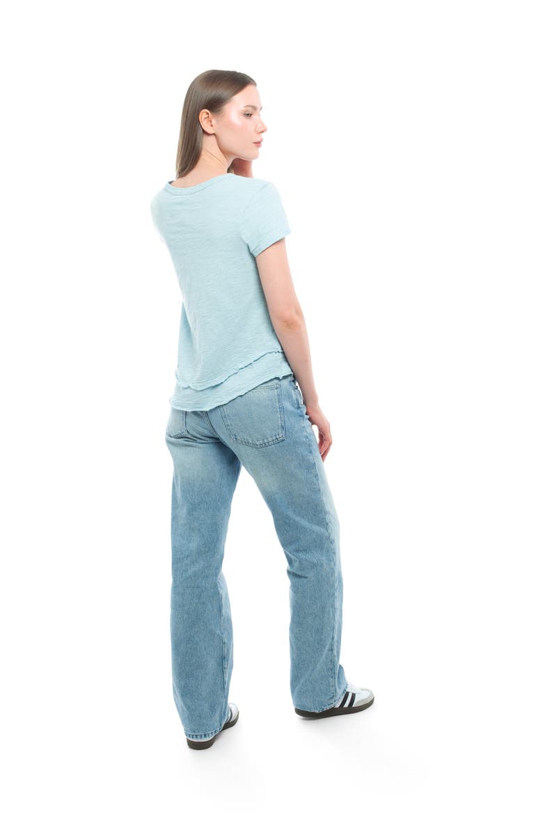 WILT Clothing Short Sleeve Mock Layer Tee, Alternate, color, White