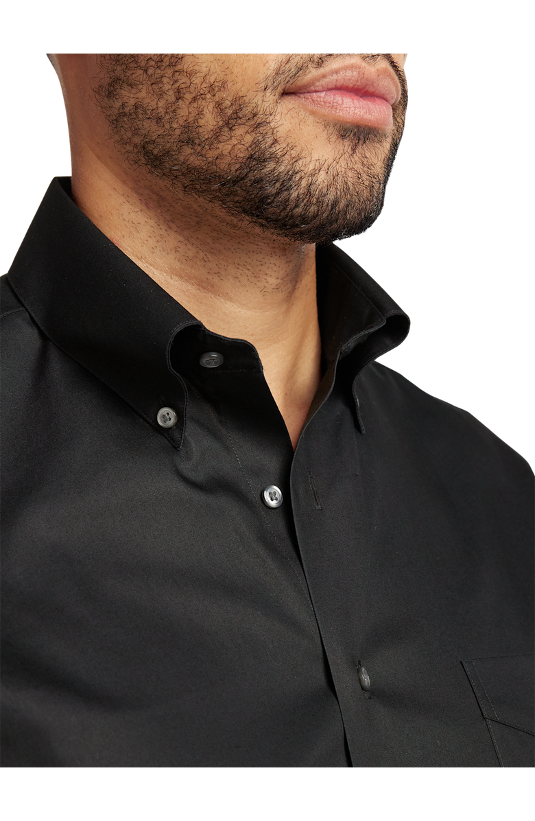 Paul Fredrick Slim Fit Non-iron Cotton Pinpoint Solid Button Down Collar Dress Shirt, Alternate, color, Black