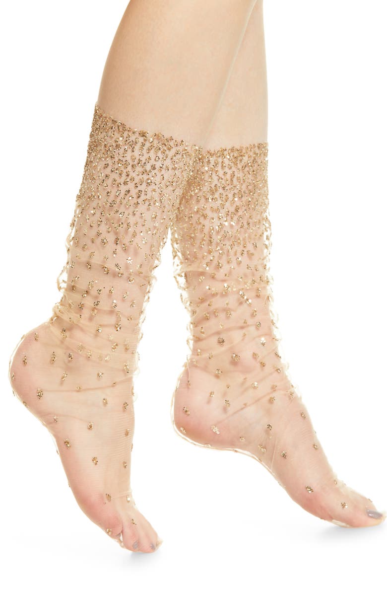 Lirika Matoshi Ombré Sparkle Tulle Socks, Main, color,
