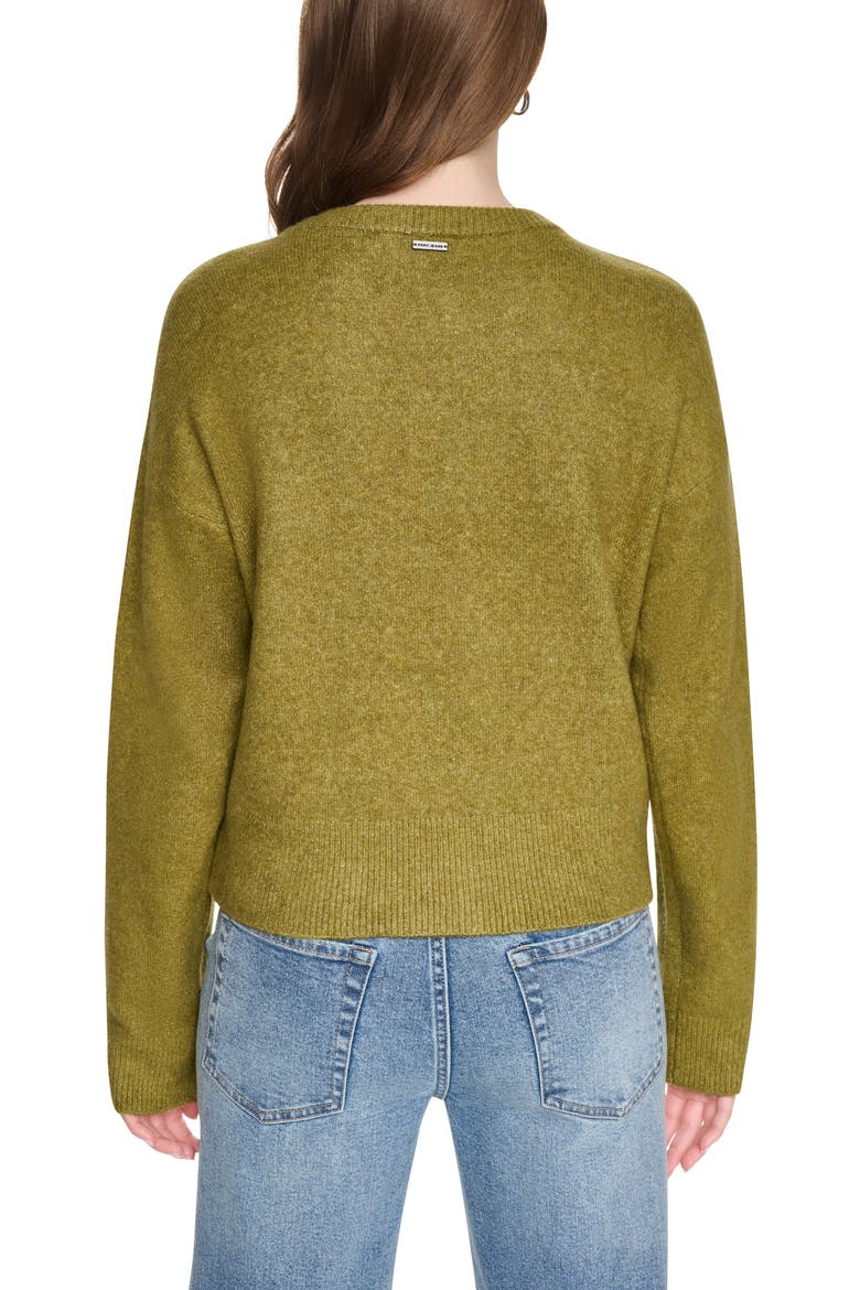 Asymmetric Crewneck Sweater, Alternate, color, CROCODILE
