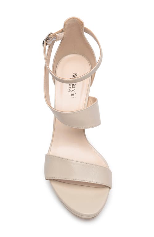 Nerogiardini Metallic Platform Sandals In Beige