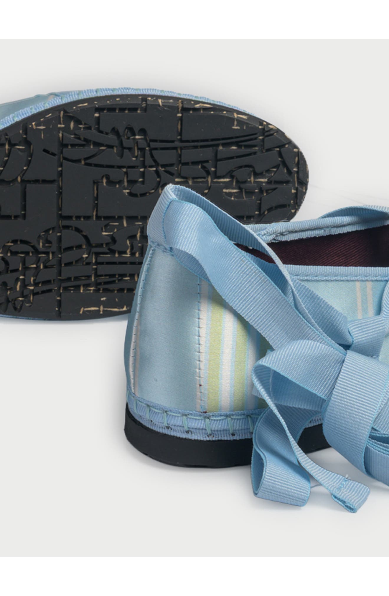 Positano Stripe Ribbon Mary Jane Flat, Alternate, color, LIGHT GREEN