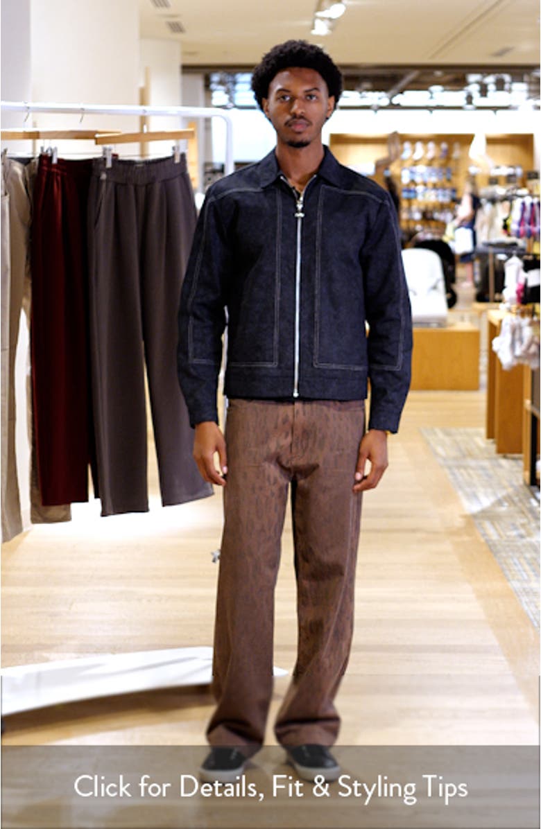 Alcamo Contrast Stitch Cotton Zip-Up Jacket, sales video thumbnail