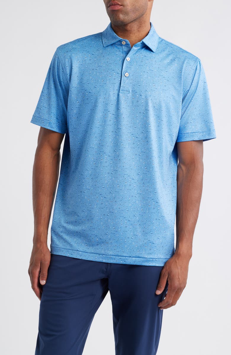 Peter Millar Scotland Links Performance Jersey Polo, Main, color, Evening Tide