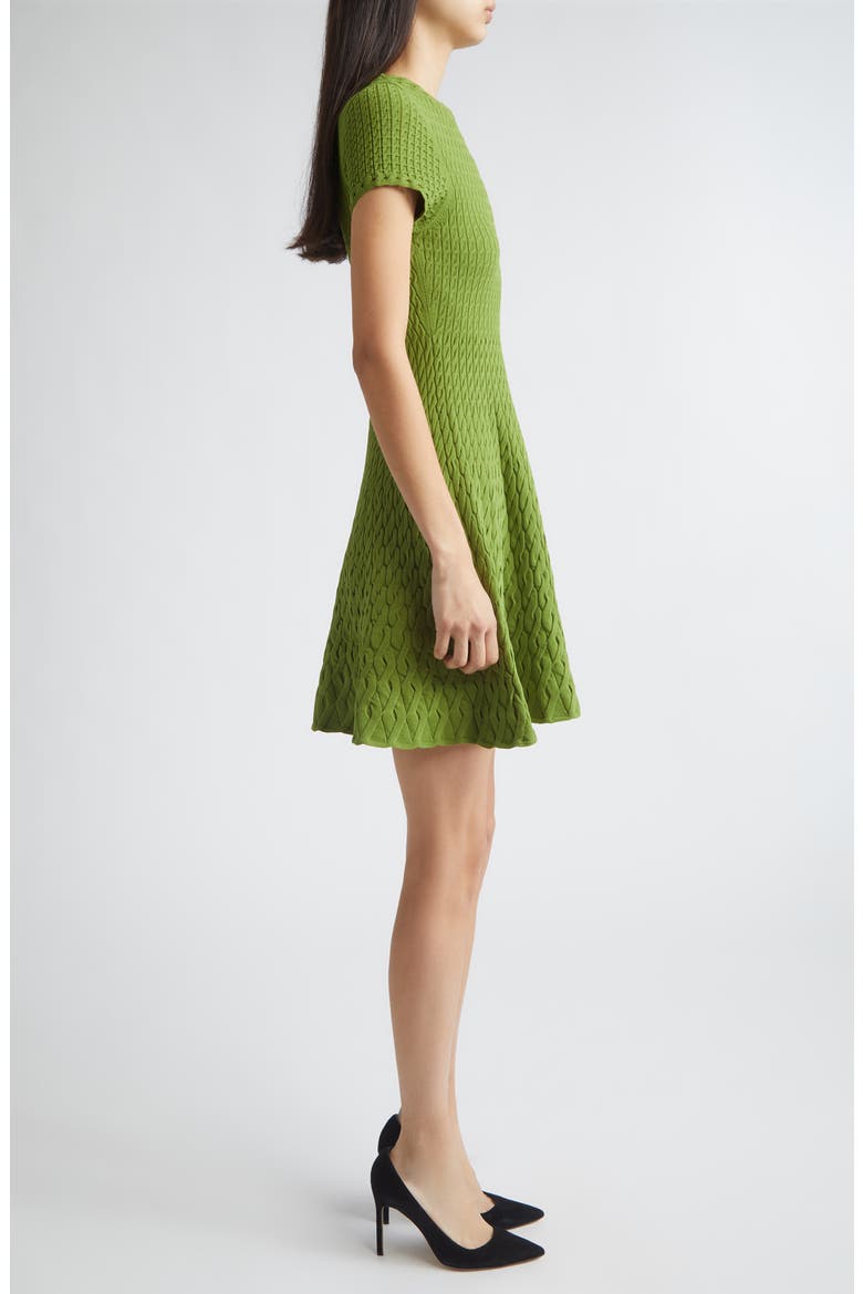 Gradient Cable Fit & Flare Sweater Dress, Alternate, color, PEASHOOT