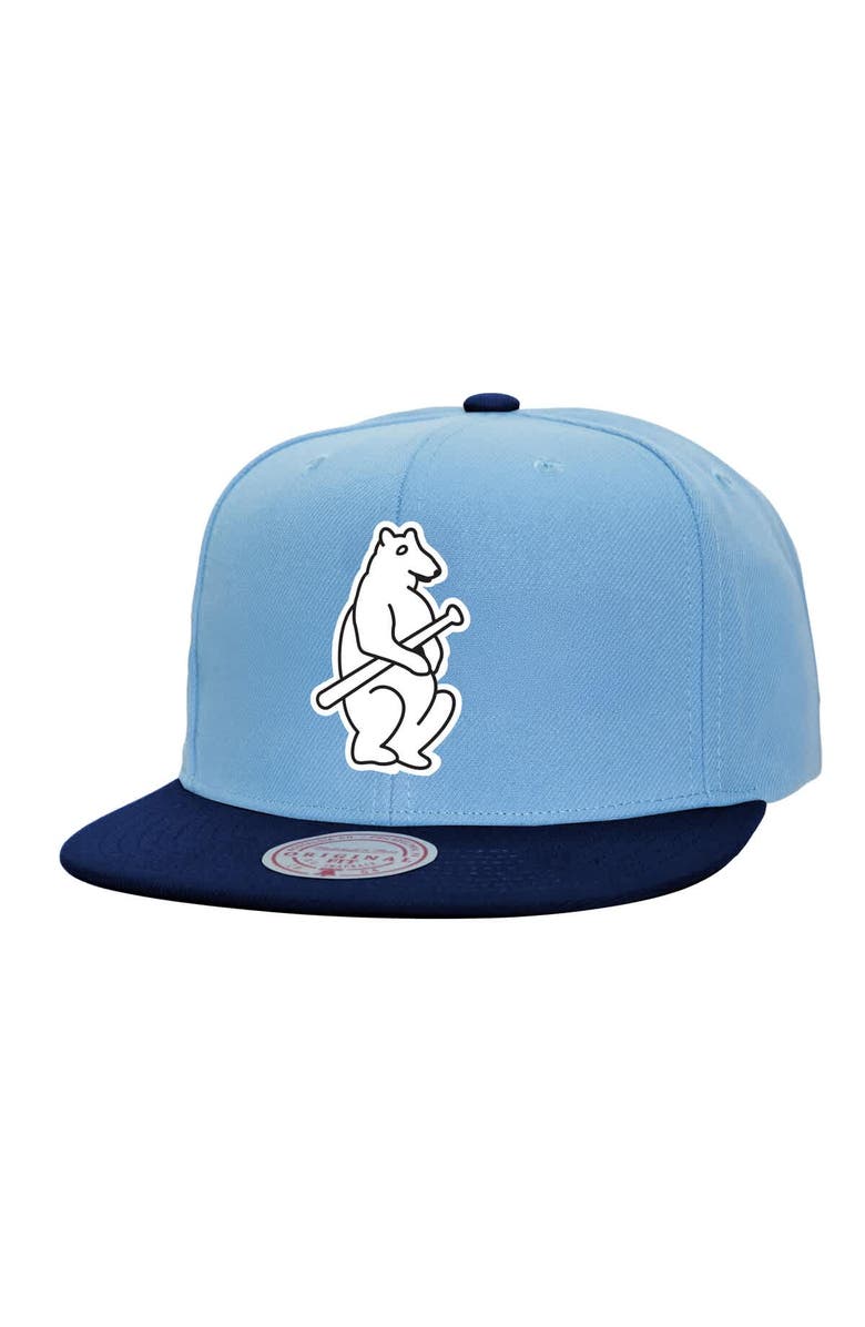 Mitchell & Ness Men's Mitchell & Ness Light Blue Chicago Cubs Cooperstown Collection Basic Flip Snapback Hat, Main, color, Light Blue