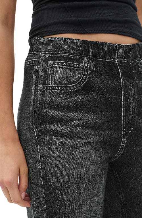 Rag & Bone Miramar Wide Leg Cotton Fleece Sweatpant Jeans In Black