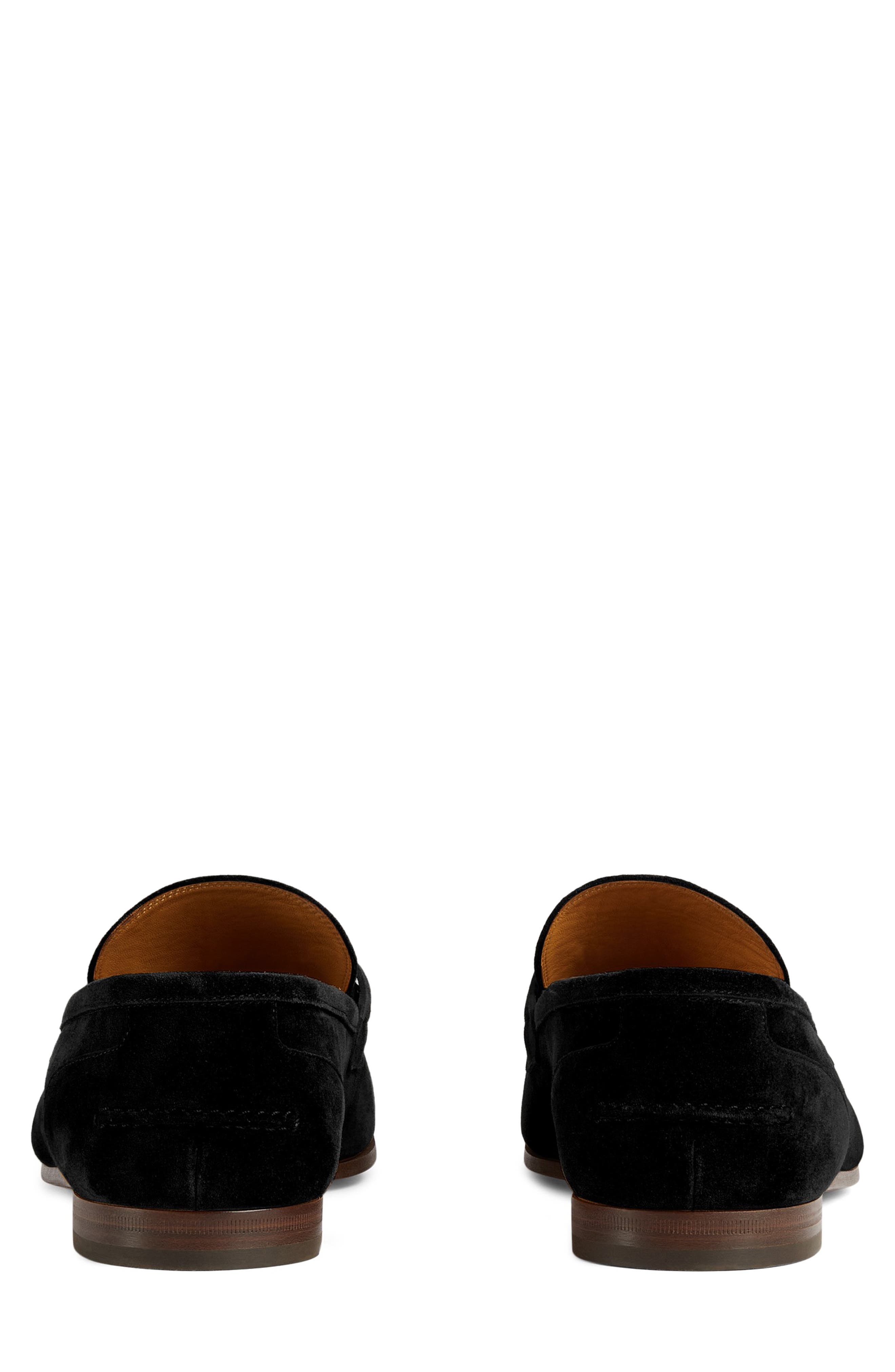 Gucci Jordaan Horsebit Suede Loafer, Alternate, color, Nero