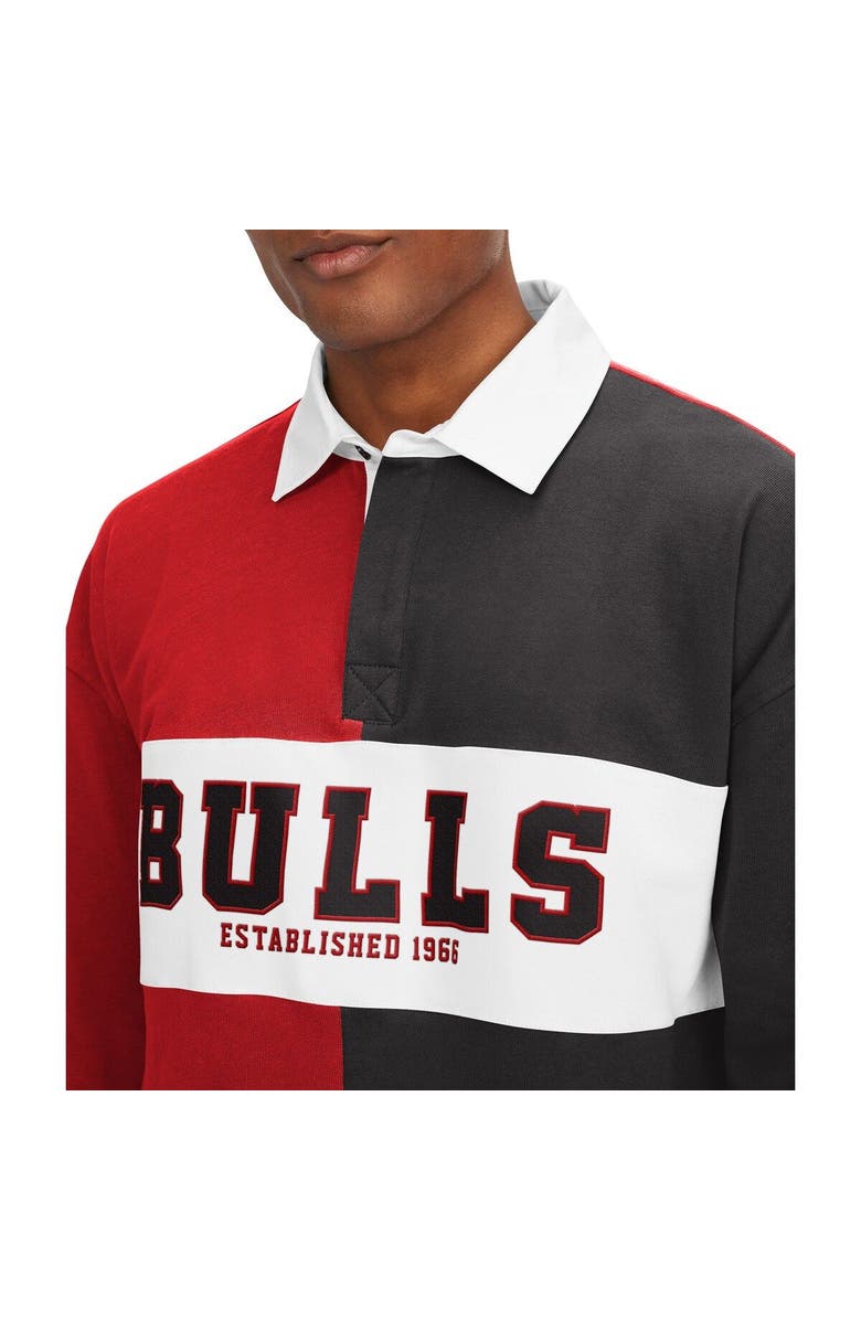TOMMY JEANS Men's Tommy Jeans Red/Black Chicago Bulls Ronnie Rugby Long Sleeve T-Shirt, Alternate, color, Red