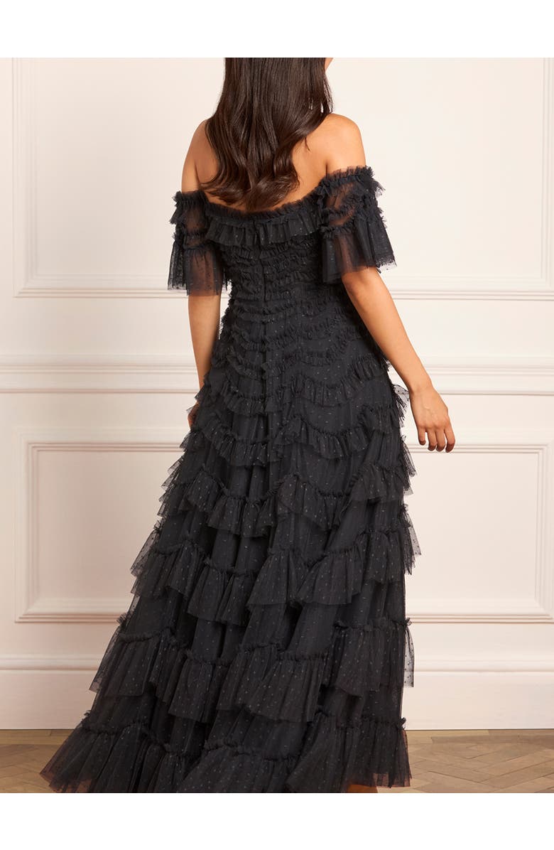 Needle & Thread Aviana Off-Shoulder Gown, Alternate, color, Graphite