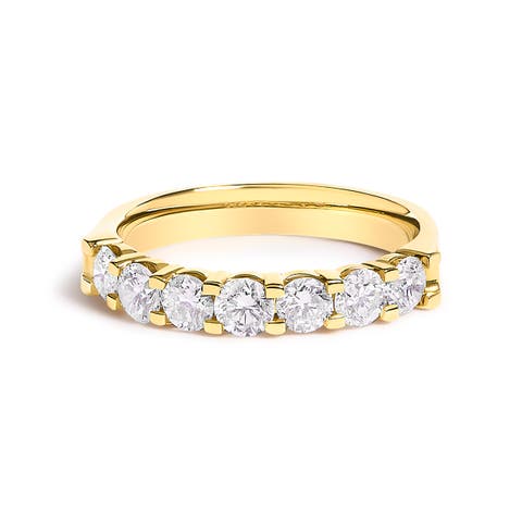 14K Gold 1.0 Ctw Diamond 7 Stone Band Ring