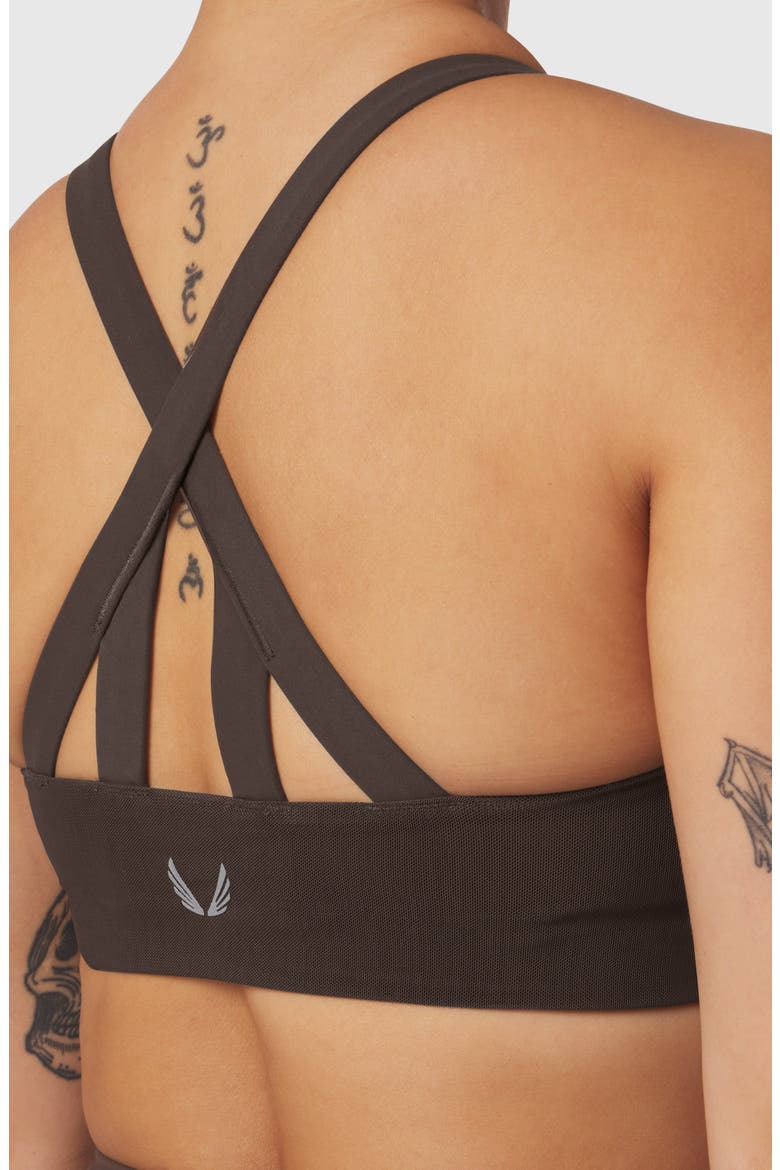 Lycra Hybrid Sports Bra, Alternate, color, Dark Earth