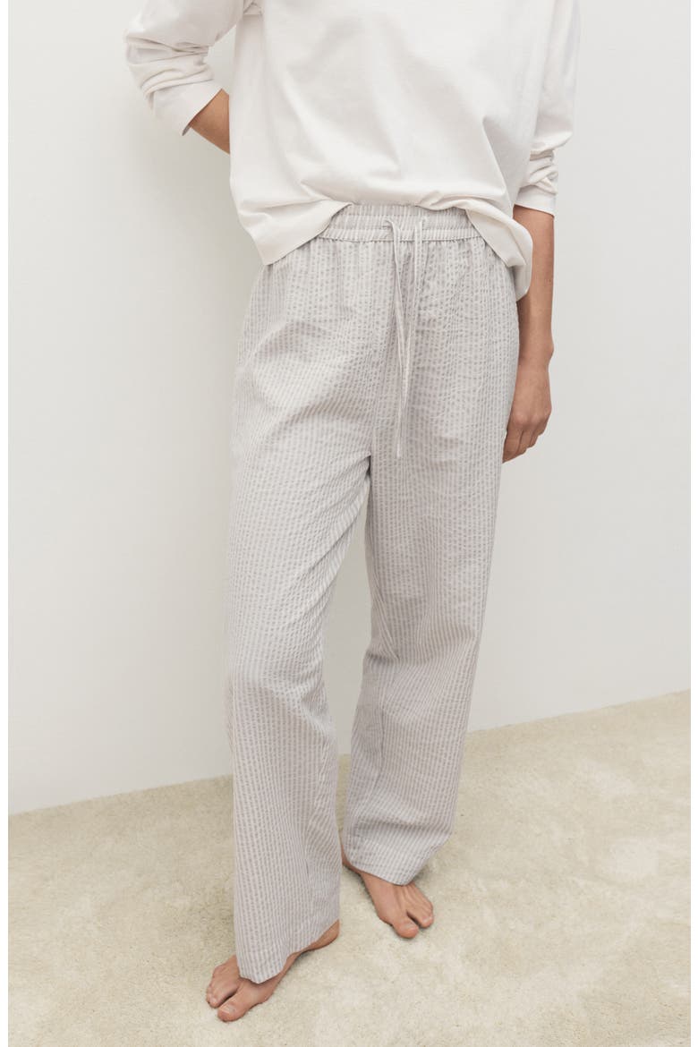 Cotton Seersucker Pajamas, Alternate, color, CHARCOAL