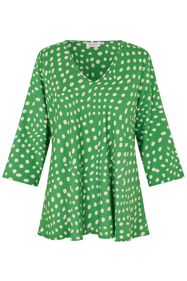 MaKatacia V-Neck Polka Dot Blouse, Alternate, color, Mint Green