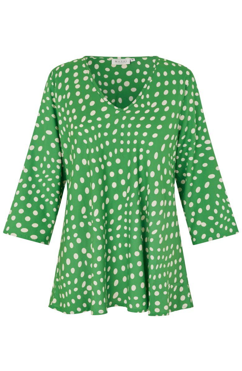 Masai Copenhagen MaKatacia V-Neck Polka Dot Blouse, Alternate, color, Mint Green