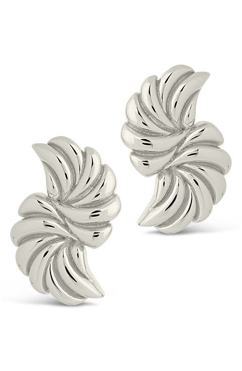 Twisted Croissant Stud Earrings