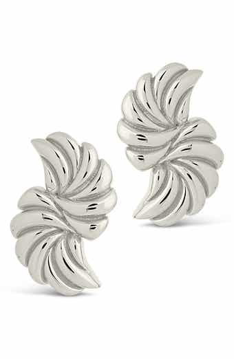 Sterling Forever Twisted Croissant Stud Earrings