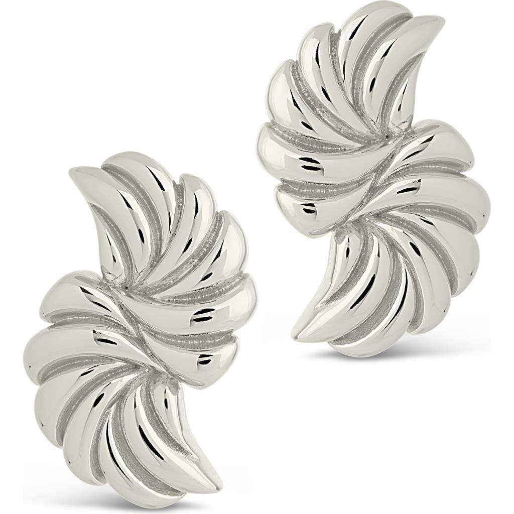 Sterling Forever Twisted Croissant Stud Earrings