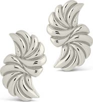 Sterling Forever Twisted Croissant Stud Earrings