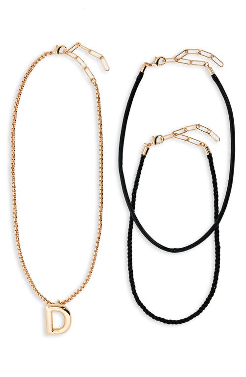 Open Edit Set Of 3 Interchangeable Initial Pendant Necklaces