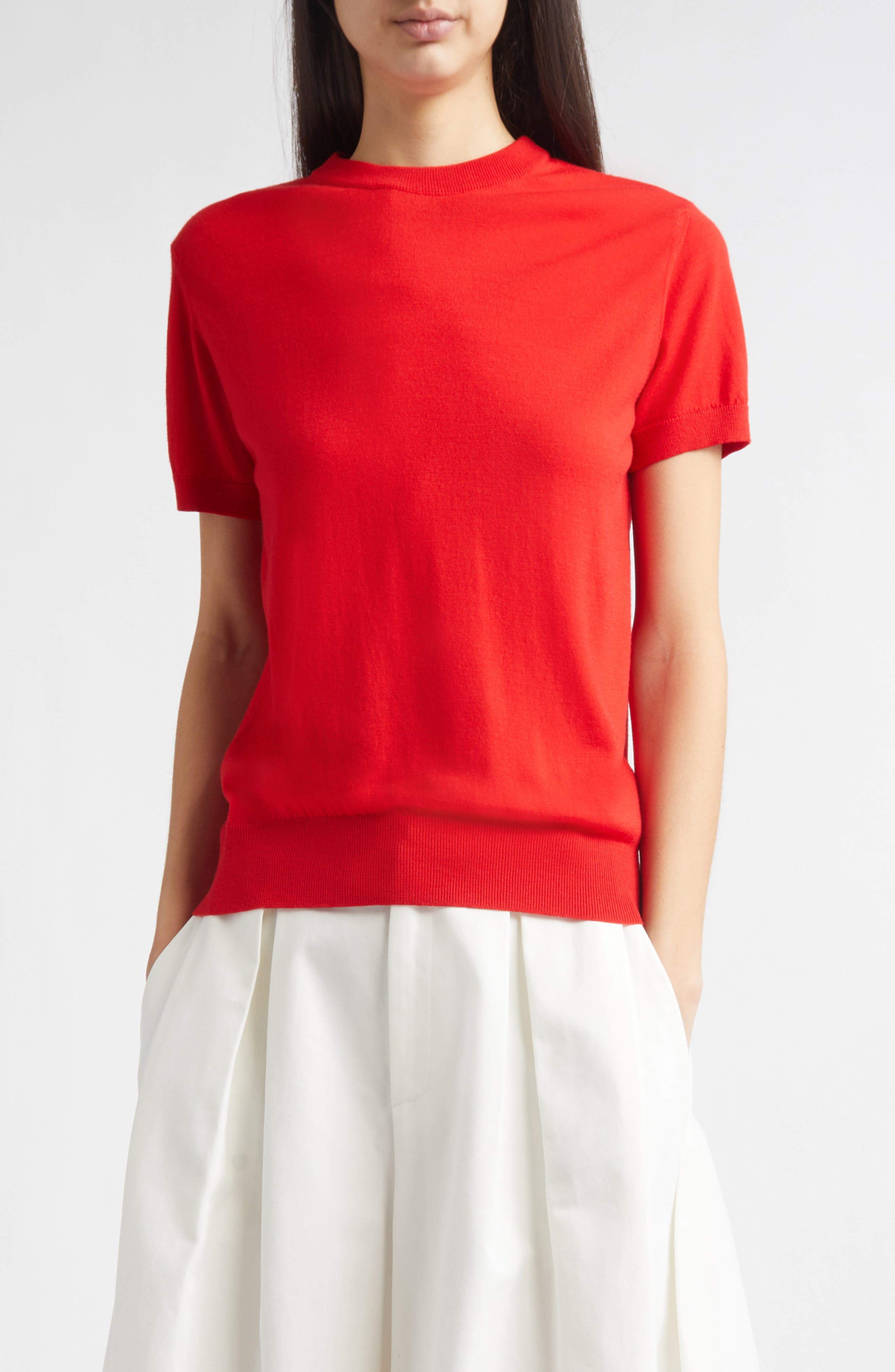 Enzo Short Sleeve Virgin Wool Sweater - image 3