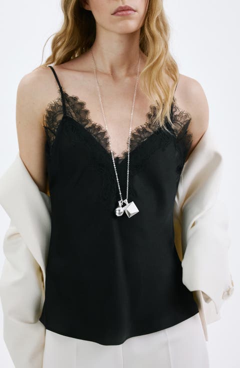 Lace Detail Matte Satin Camsisole