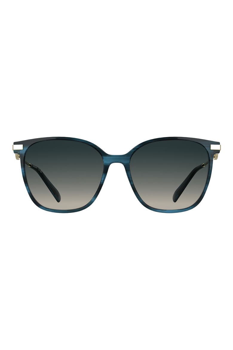Foulonn 55mm Gradient Modified Rectangular Sunglasses, Main, color, STRIPED BLUE