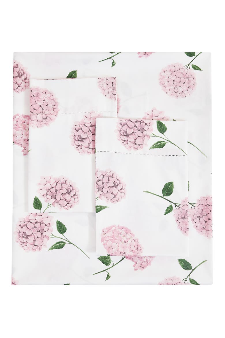 Floral 400 Thread Count Cotton Sheet Set, Main, color, WHITE/ PINK