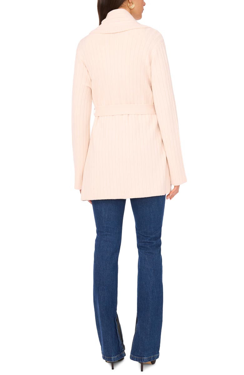 Vince Camuto Shawl Collar Belted Cardigan, Alternate, color, White Swan