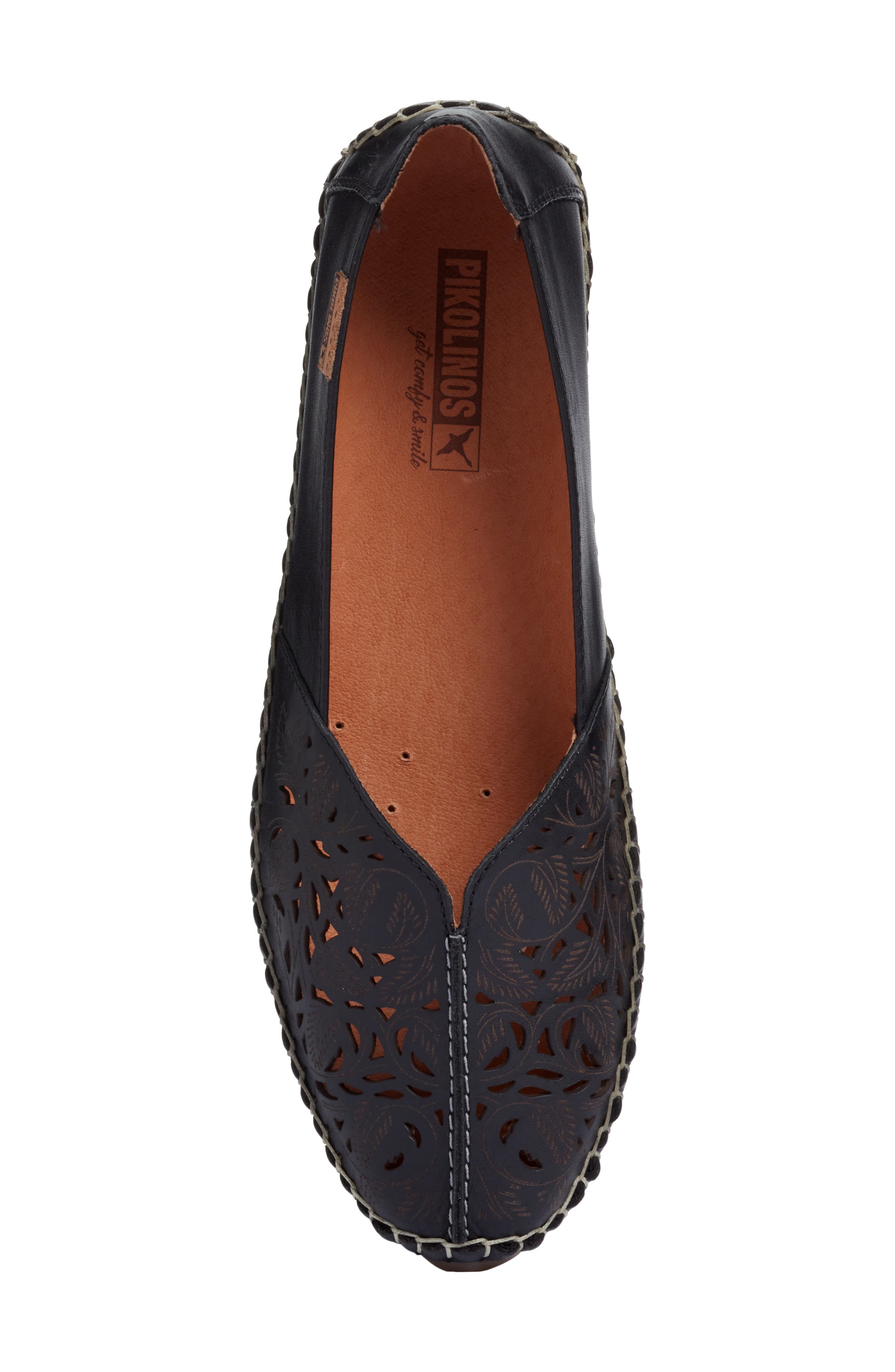 PIKOLINOS Jerez Perforated Loafer, Alternate, color, Black Leather