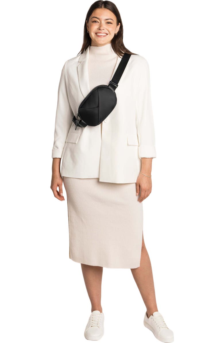 Lux and Nyx Origami Sling Belt Bag With Extender Strap, Alternate, color, Black