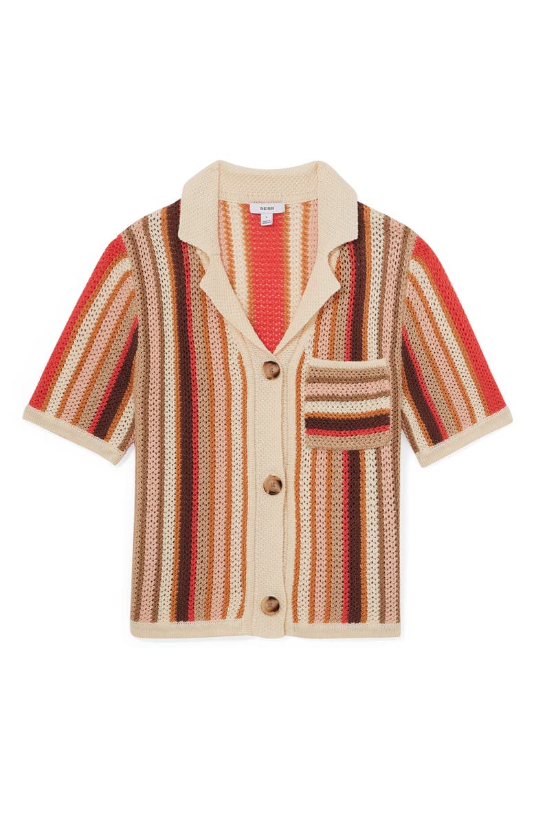 Reiss Candy Stripe Knit Camp Shirt, Alternate, color,