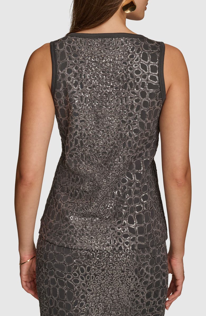 Donna Karan New York Sequin Gator Print Tank, Alternate, color, 