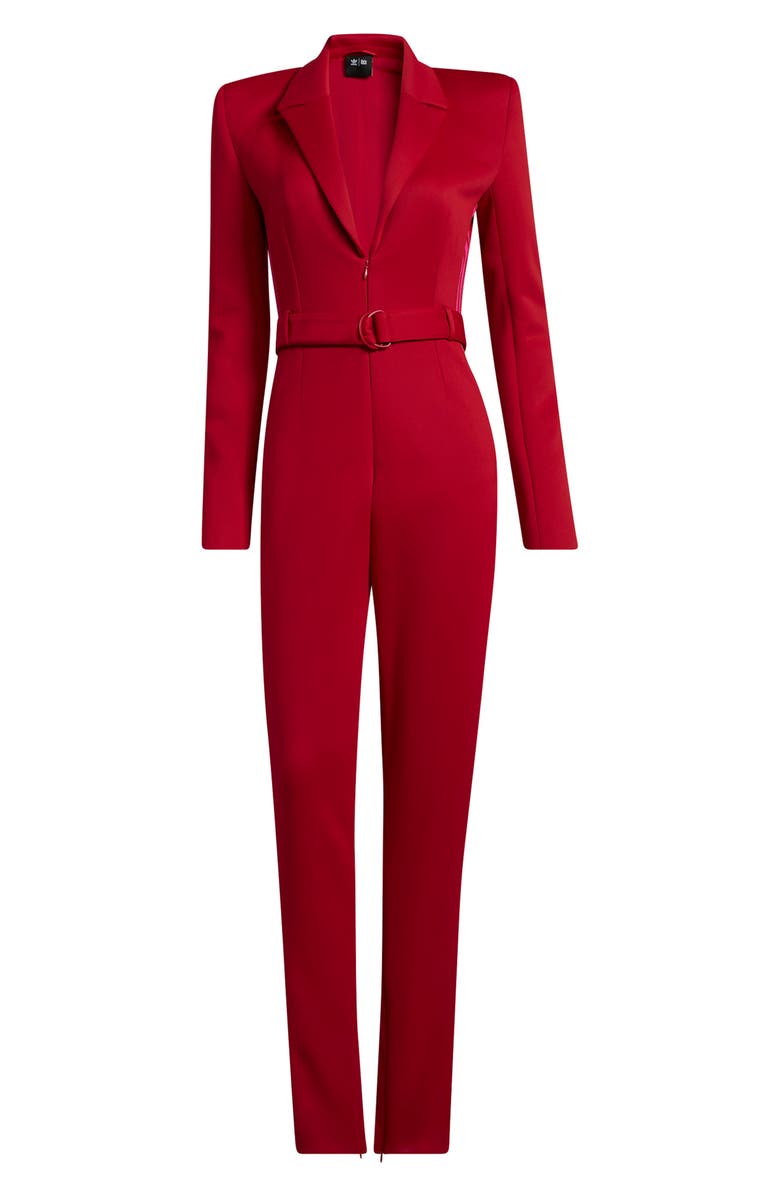 adidas x IVY PARK Plunge Neck Belted Jumpsuit, Alternate, color, 