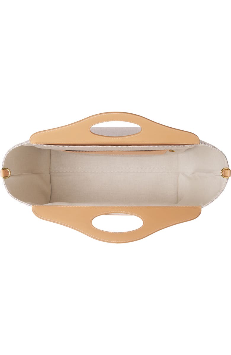 Burberry Medium Pocket Logo Canvas & Leather Tote, Alternate, color,